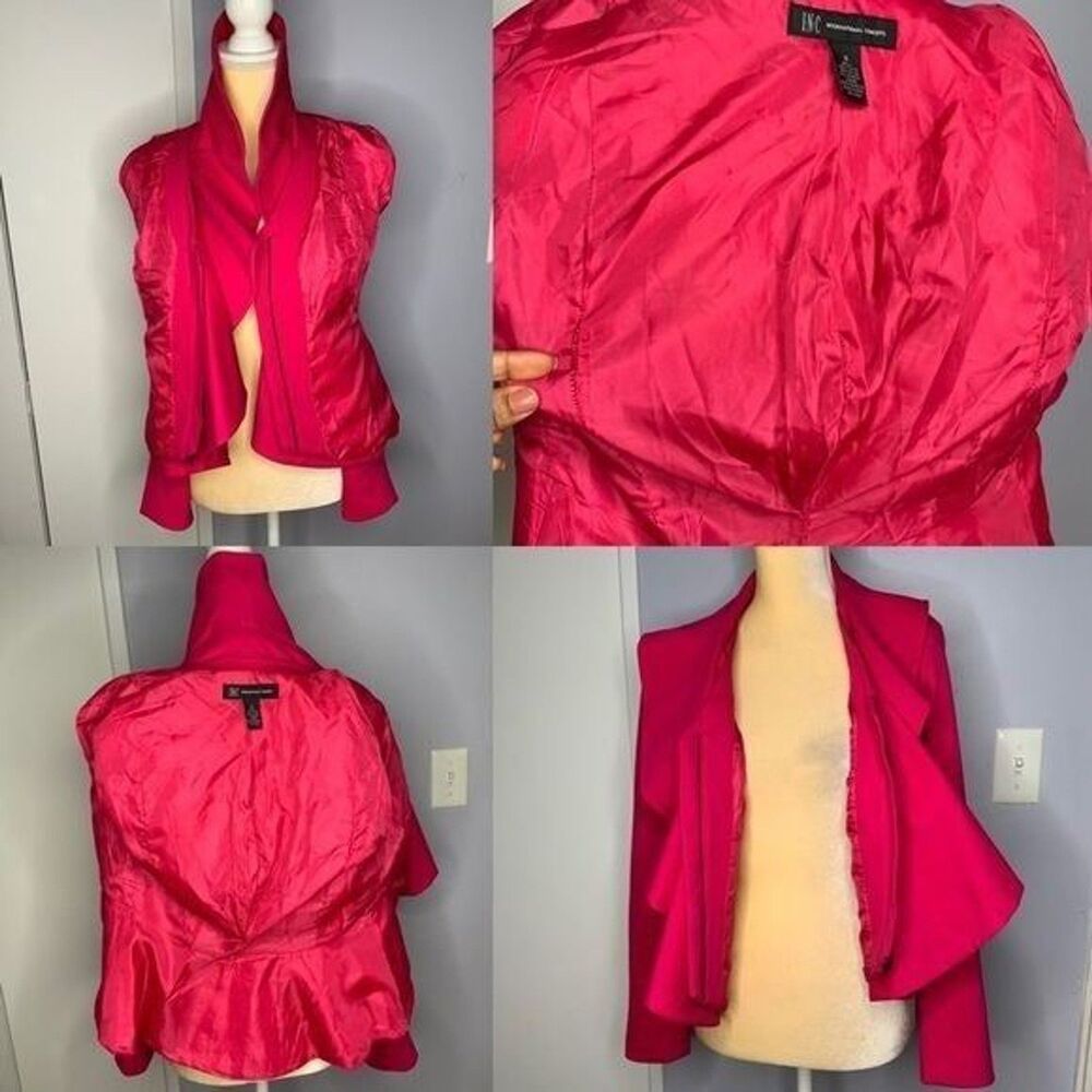 Inc International Concepts Draped Pink Small Women’s Jacket Blazer Zip Closure - Picture 11 of 13